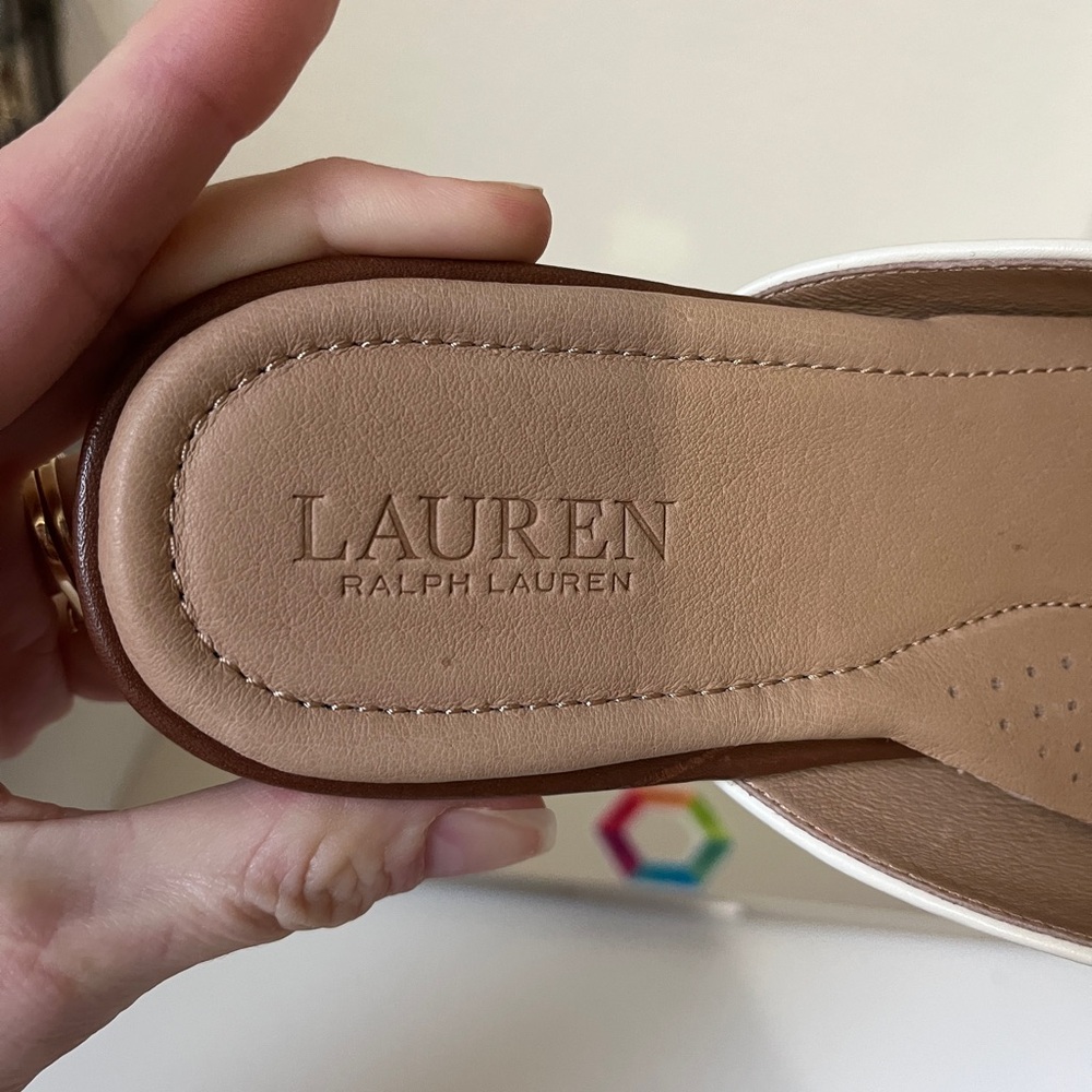 New Ralph Lauren Tan Mules with Soft Leather Insole